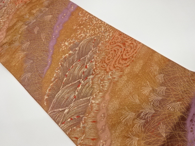 JAPANESE KIMONO / VINTAGE FUKURO OBI / WOVEN SPIRAL